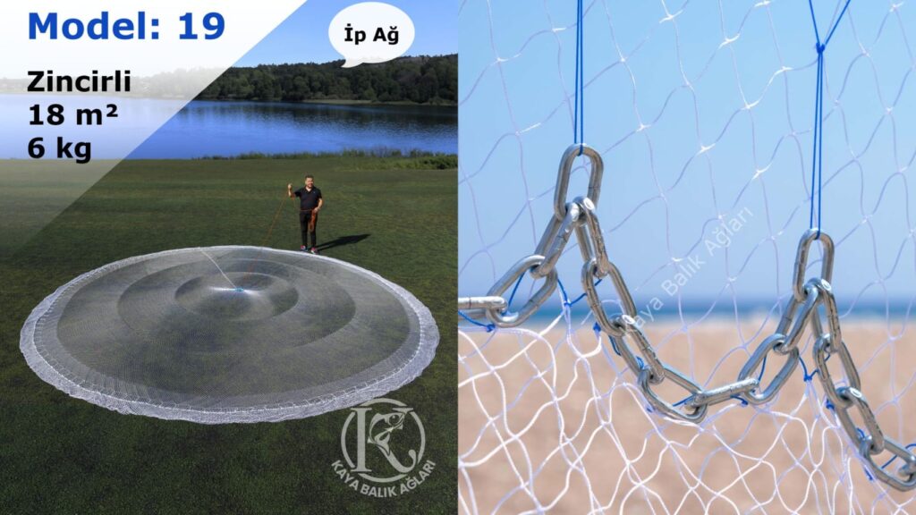 Zincirli İp Örgü Serpme Ağ – 6 Kg